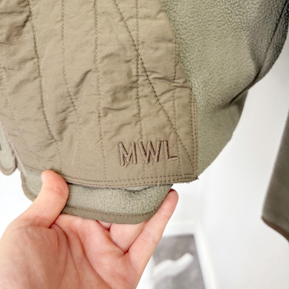 Madewell MWL Betterfleece Zip Quilted-Pocket Jacket Size Medium Pressed Sage - Picture 8 of 16